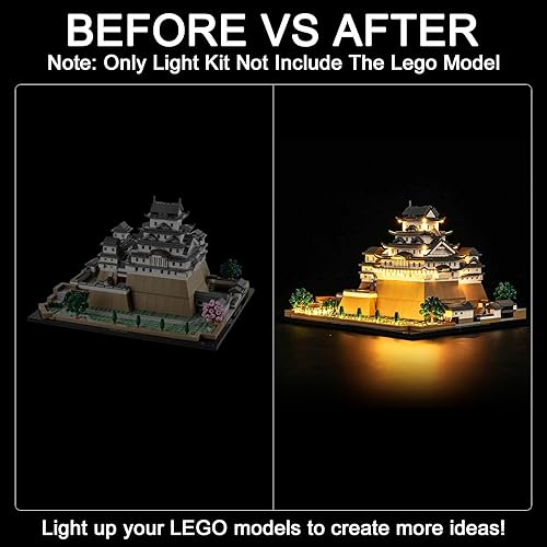 Miniatura 2 de Kit de luz LED mejorado para Lego Architecture Landmarks Collection Himeji Castle Building Set, Compatible con Lego 21060 (Modelo no incluido)