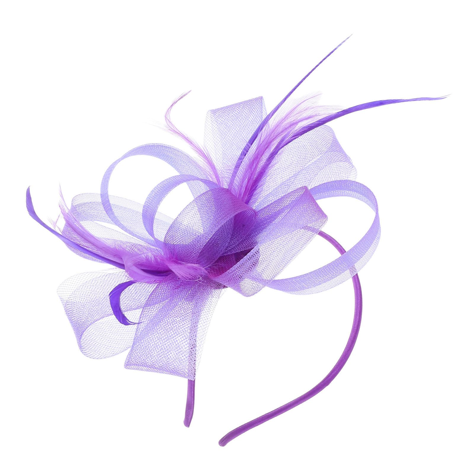 SEWACC 5 Juegos Diadema de Plumas Púrpura para Mujer Lazo Elegante y Clip Cómodo, Accesorio Multifuncional Adecuado para Bodas y Fiestas
