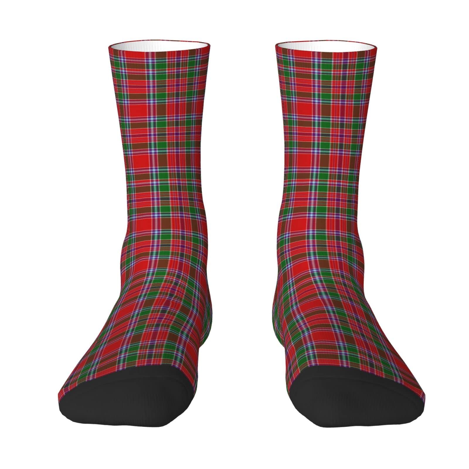 Oudrspo Unisex Scottish Clan Burrell Tartan Plaid Men & Women Crew Socks,Tartan Plaid Novelty Fashion Casual Crew Tube Sock Athletic Sports Dress Socks