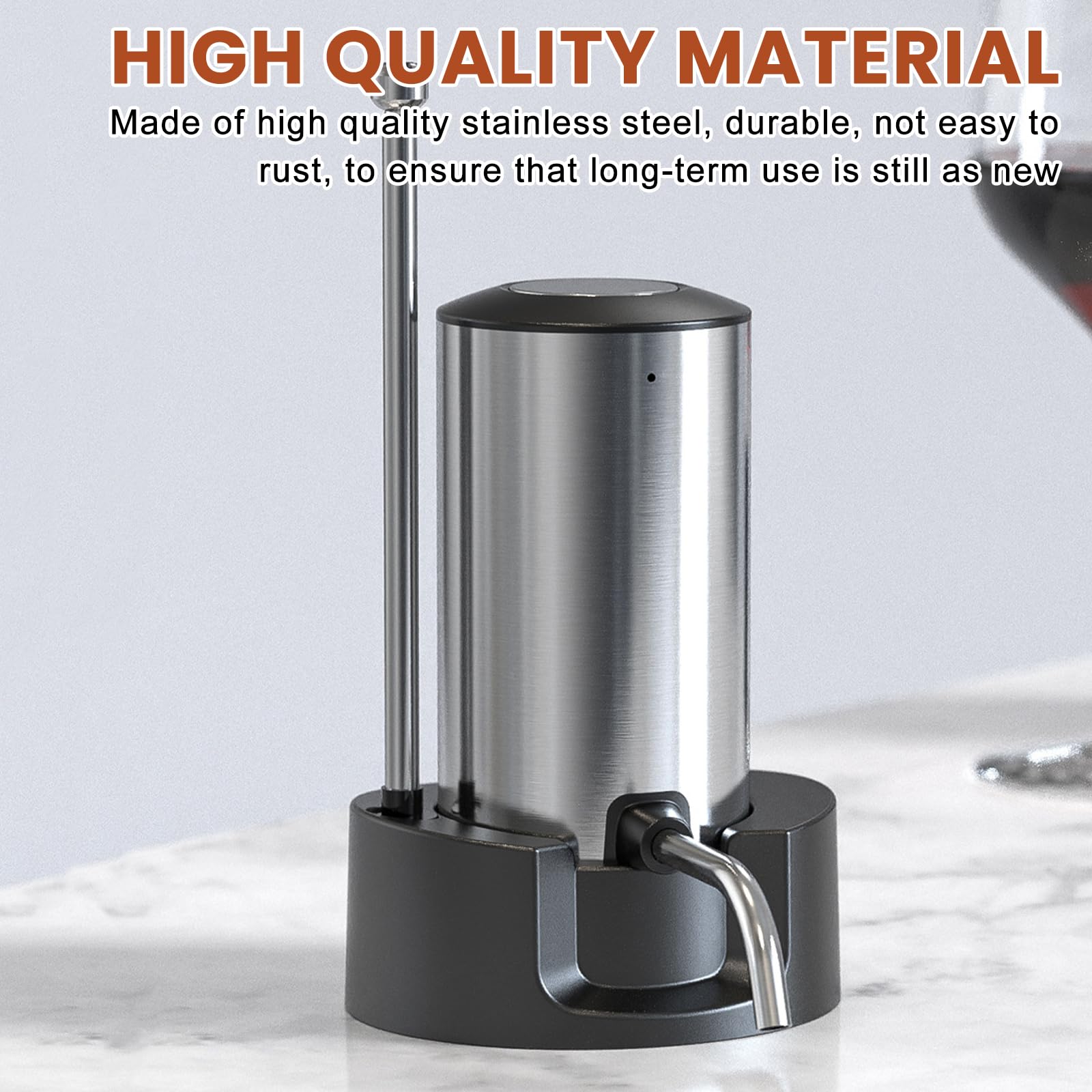 Sporgo Decanter per vino elettrico: Decanter automatico per vino, versatore elettrico ricaricabile, decanter vino rosso, per feste, matrimoni, bar e ristoranti