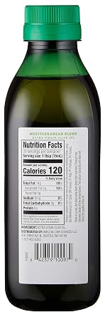 Amazon Fresh, Mediterranean Extra Virgin Olive Oil, 16.9 Fl Oz (Pack of 2)