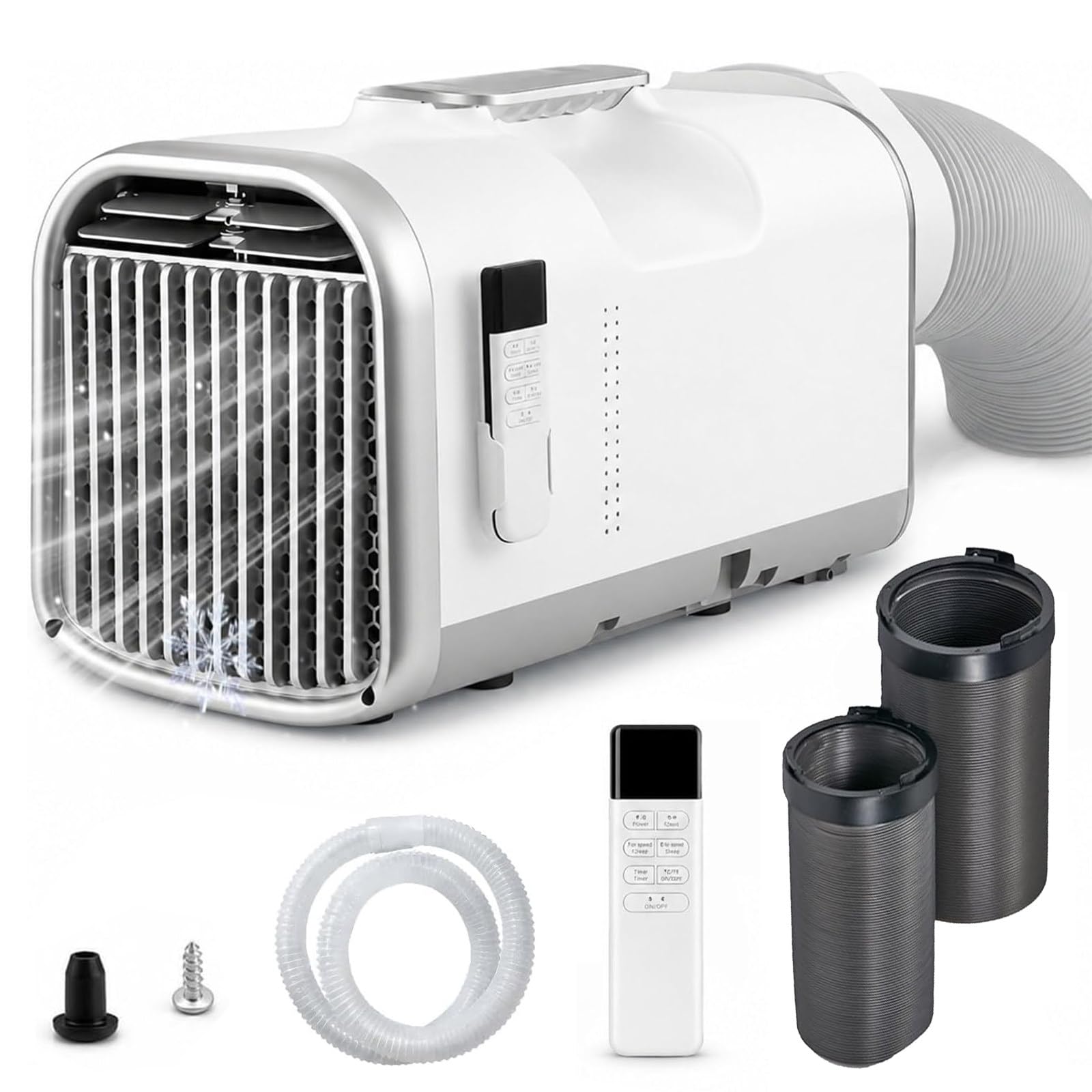 Eastnmythet 4400/5100BTU Portable Compressor Camping Air Conditioner with Remote Control & 1-12H Timer, No Drilling Required 5100BTU