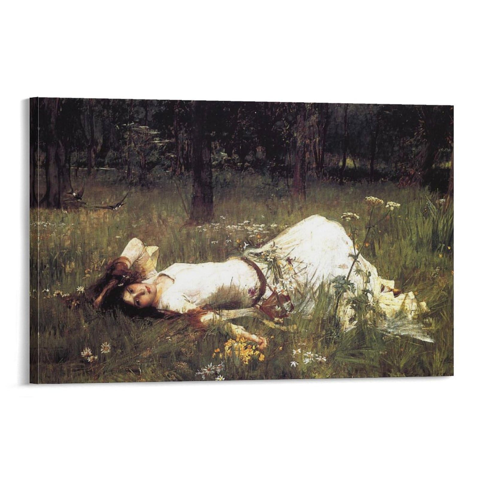John William Waterhouse Prints 《Ophelia 1889》 Wall Art Poster Room Aesthetic Print Art Wall Painting Canvas Modern Bedroom Decor 08x12inch(20x30cm)