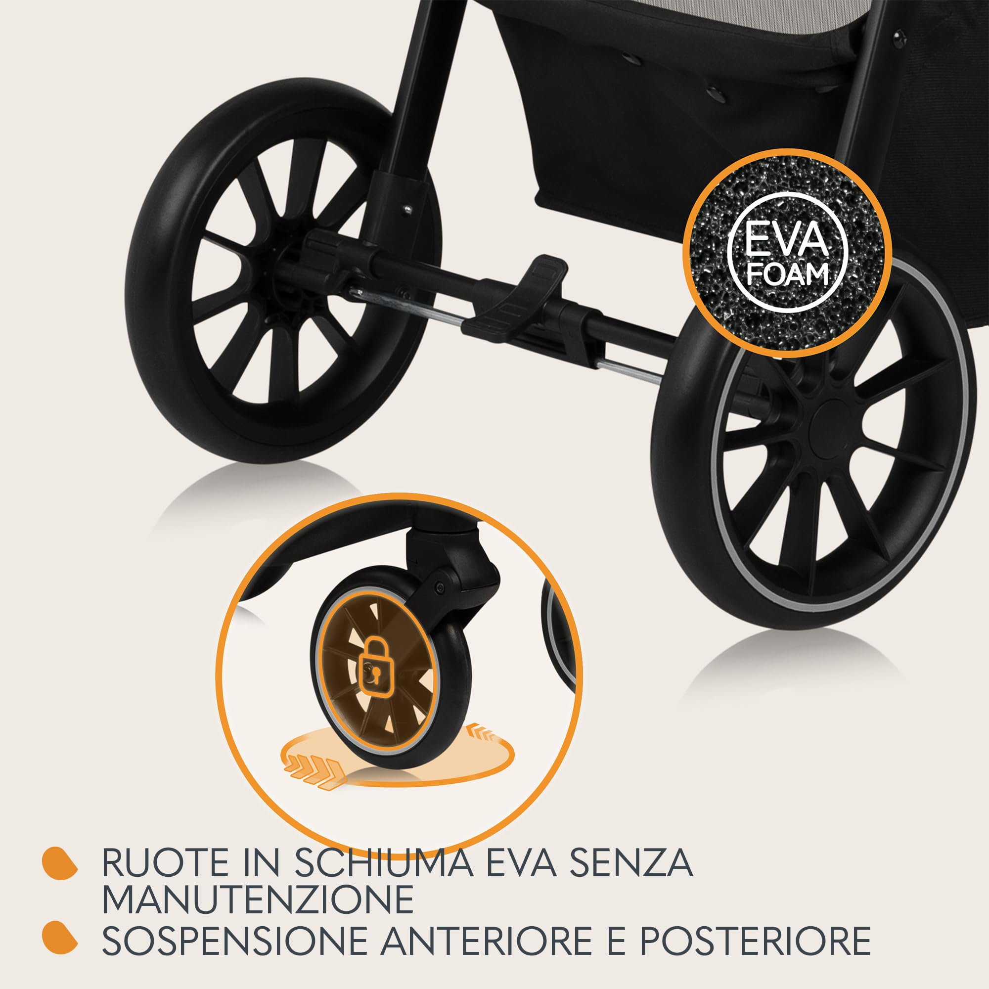 LIONELO EMMA ONE Passeggino laggero per Bambini fino a 22 kg, Compatti con Posizione nanna, Ruote Piroettanti 360° e Assorbimento, Pieghevole Veloce, Schienale e Poggiapiedi Regolabili Tettuccio XXL