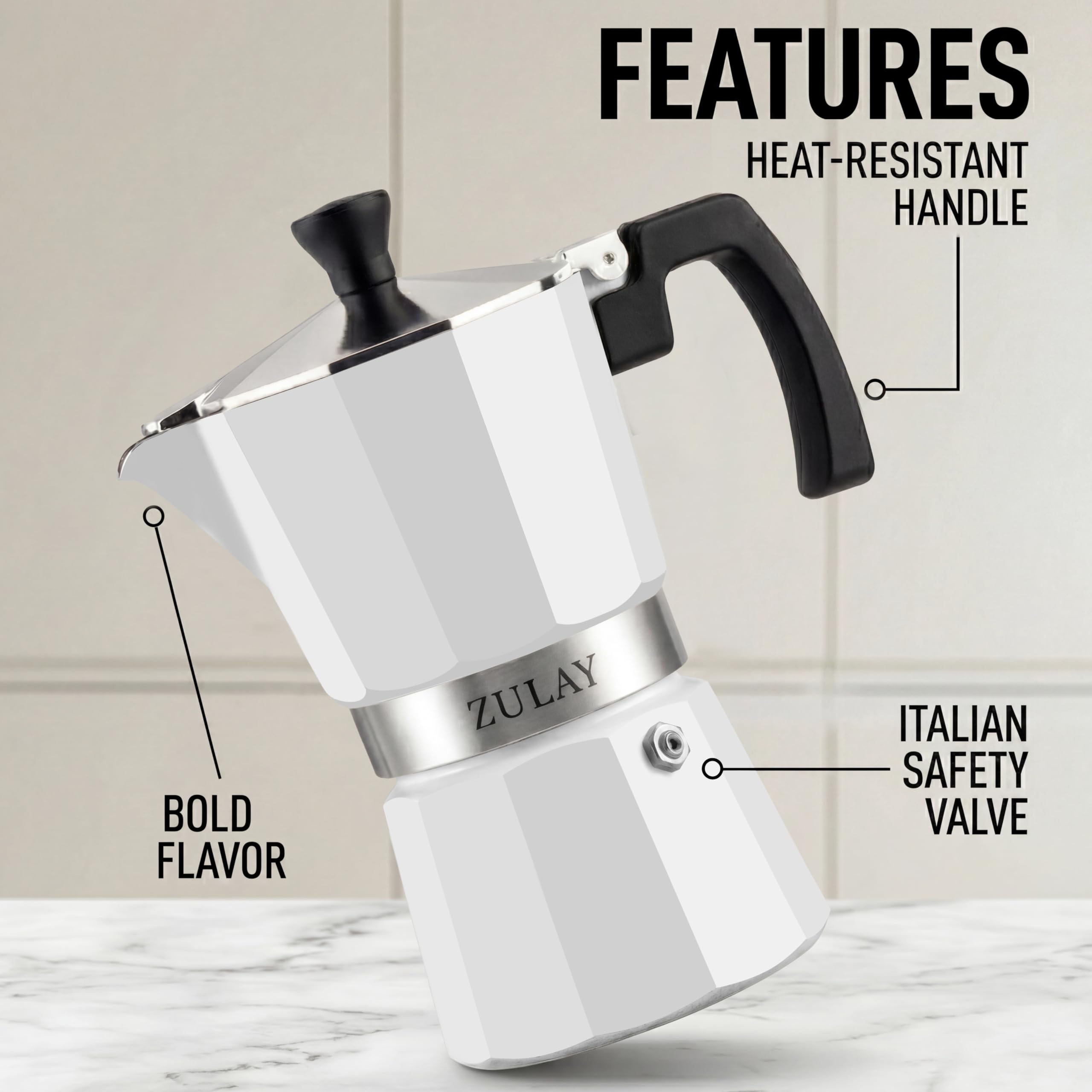 Amazon.com: Zulay Moka Pot Espresso Stovetop Coffee Maker - Leak