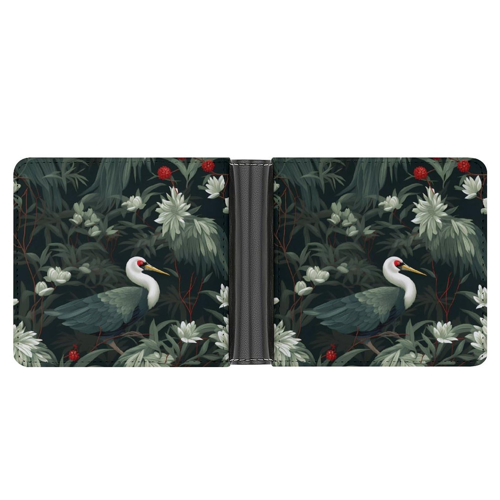 Bird Bifold Wallet PU Leather Coin Purse Lightweight Credit Card Holder Wallet Money Clip