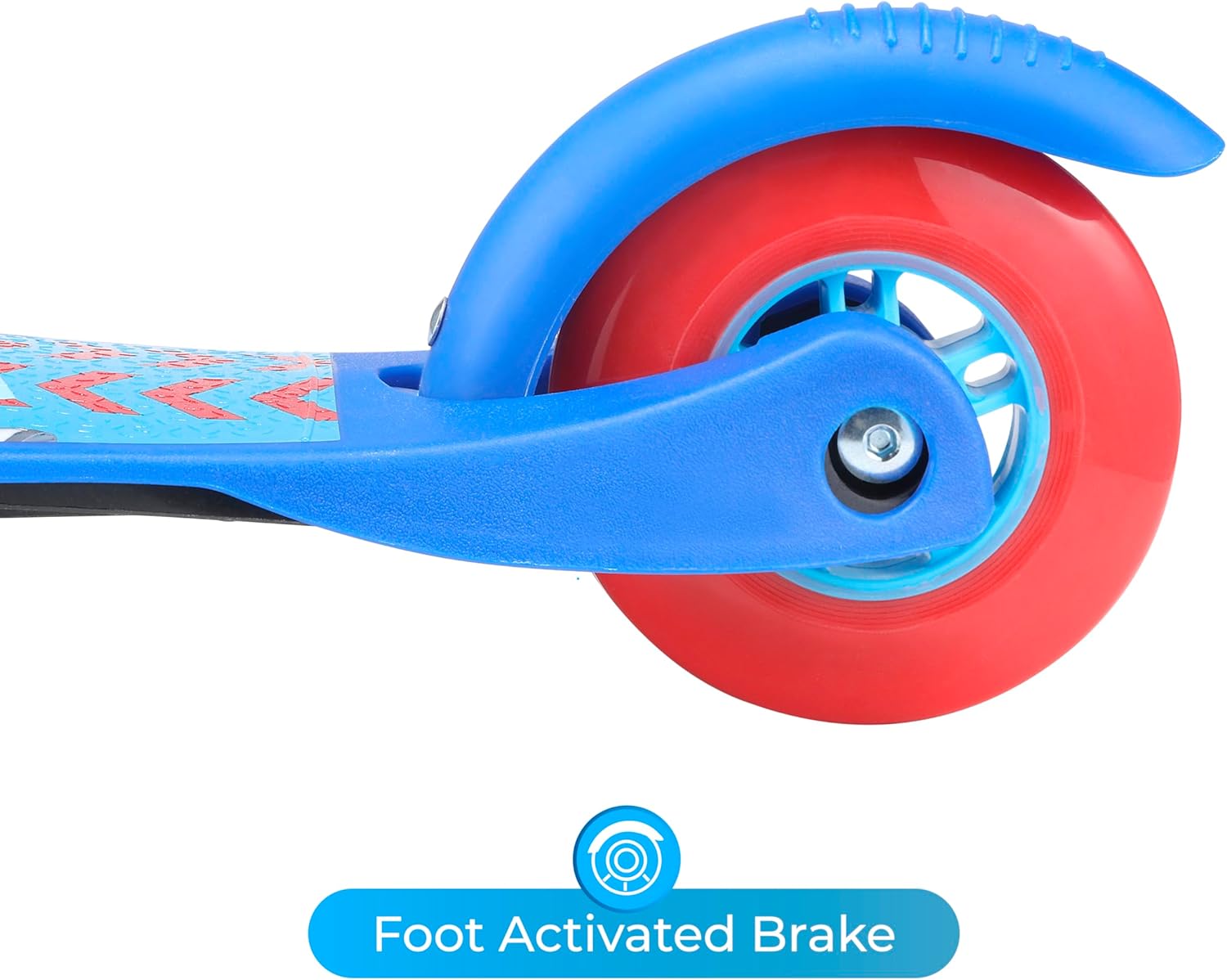 Self Balancing Kick Scooter with Light Up Wheels, Extra Wide Deck, 3 Wheel Platform, Foot Activated Brake, 75 lbs Limit, Kids & Toddlers Girls or Boys, for Ages 3 and Up