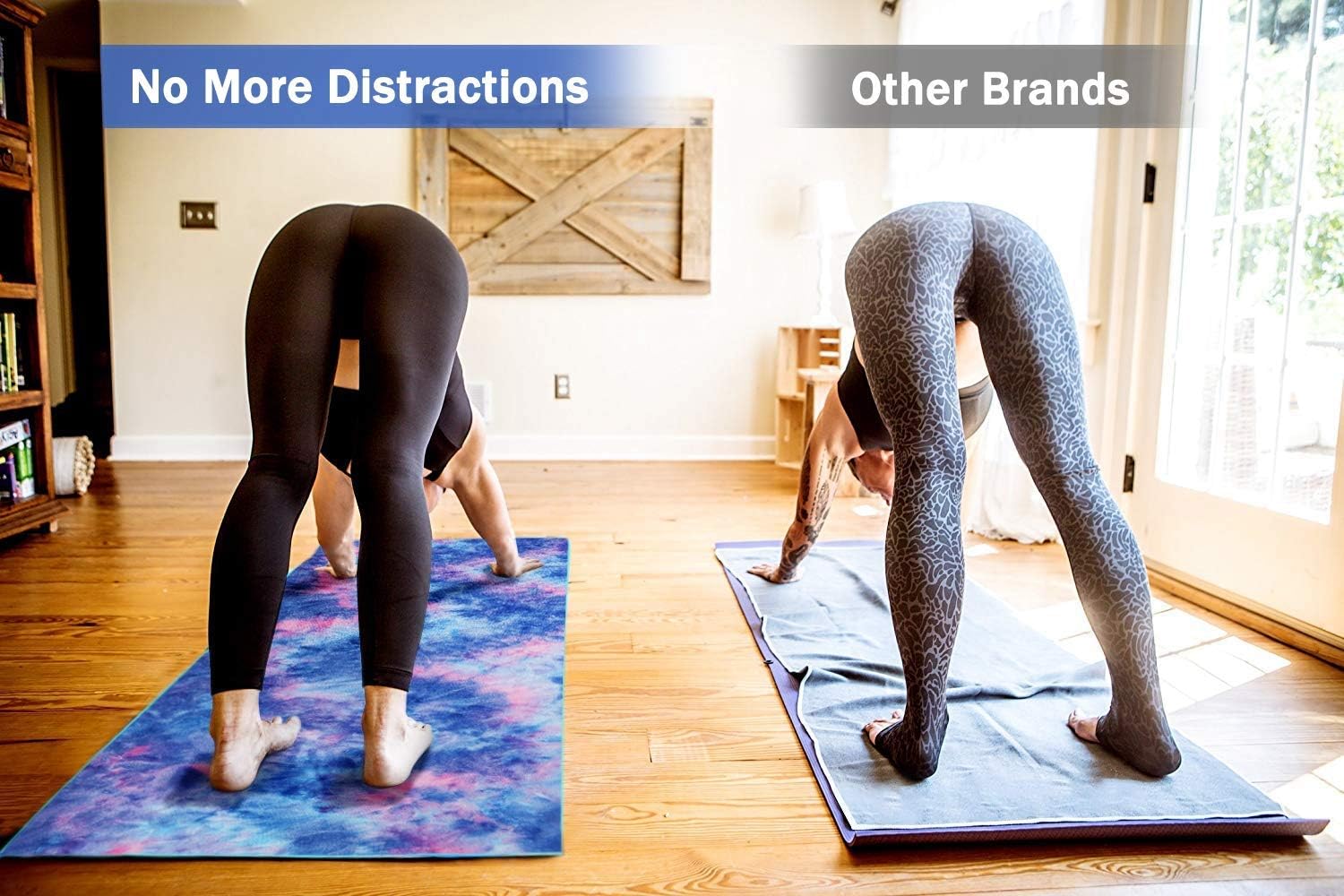 Ewedoos Yoga Towel with Anchor Fit Corners, Non Slip Yoga Towel, 100% Microfiber, Super Soft, Sweat Absorbent, Ideal for Hot Yoga, Pilates and Workout.