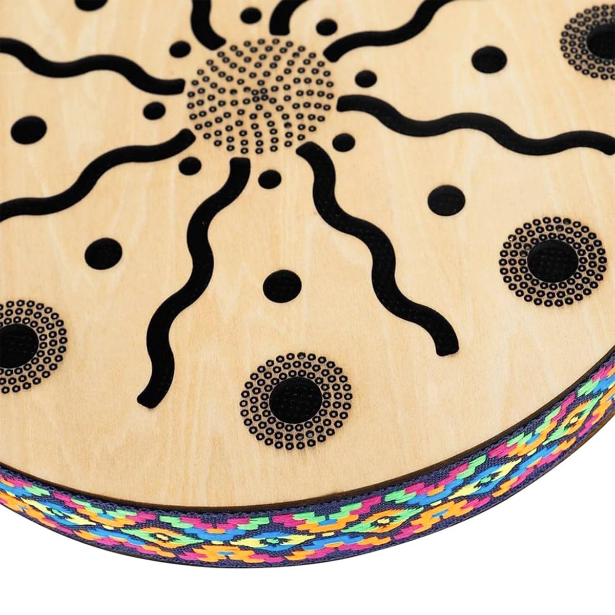 Tamburo a mano con cornice in legno da 8 pollici, tamburo da surf, tamburo con onde oceaniche, per feste, balli, musica rilassante, effetto sonoro, per appassionati di musica