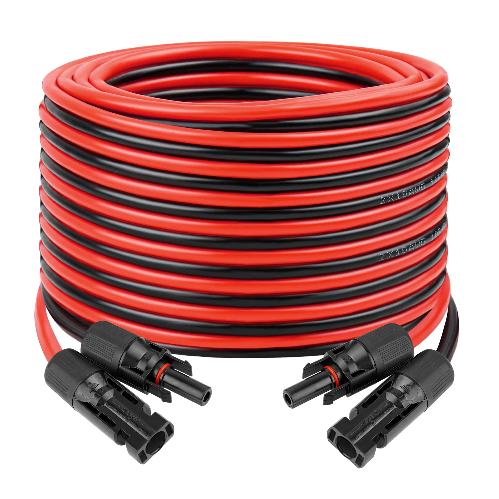 Rallonge pour panneau solaire – 10 AWG – Fil photovoltaïque parallèle de calibre 10 avec connecteurs solaires – Fil photovoltaïque résistant aux intempéries pour camping-car, marine, panneau solaire