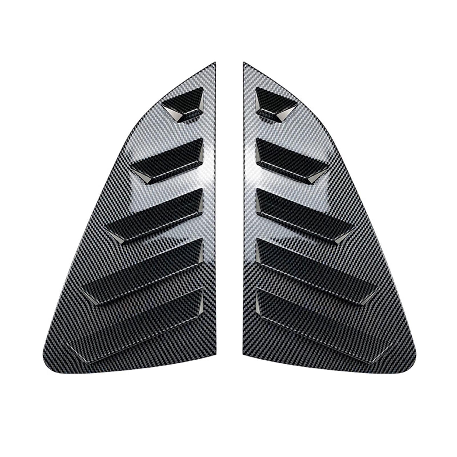 HGPVPKZAZD Car Rear Window Spoiler Tail Wing For VW For Polo For MK6 Hatchback 4 Door 2017-2023 Rear Side Window Louver Shutter Trim Cover Rear Window Side Splitter Wing(Carbon Fiber Look)