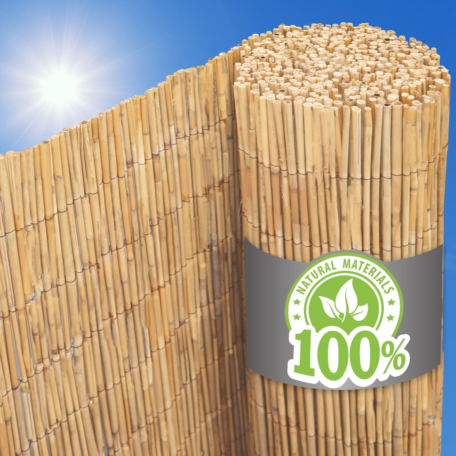 urfence 300 x 80 Balcony Privacy Screen Reed Fencing Panel - Garden Patio Pergola Cover - Outdoor Screening Roll - Natural Reed Mat Fence - Wind Shade Protection Decorative Border Divider Cladding