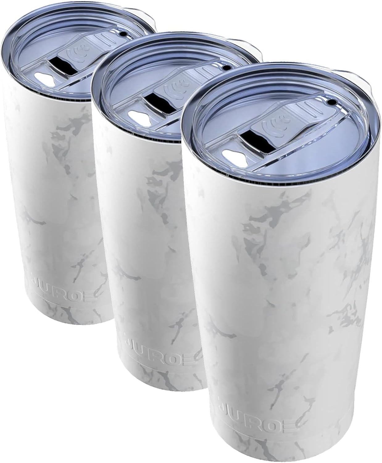 JURO Tumbler 20 oz Stainless Steel Vacuum Insulated Tumblers w/Lids and Straw [Travel Mug] Double Wall Water Coffee Cup for Home, Office, Kitchen Outdoor ideal for Ice Drinks/Hot Beverage - Marble