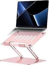 Adjustable Laptop Stand, Ergonomic Computer Stand for Desk, Aluminum Ventilated Colling Laptop Riser Holder Mount Compatible with MacBook Pro Air, HP, 10-15.6" All Laptops