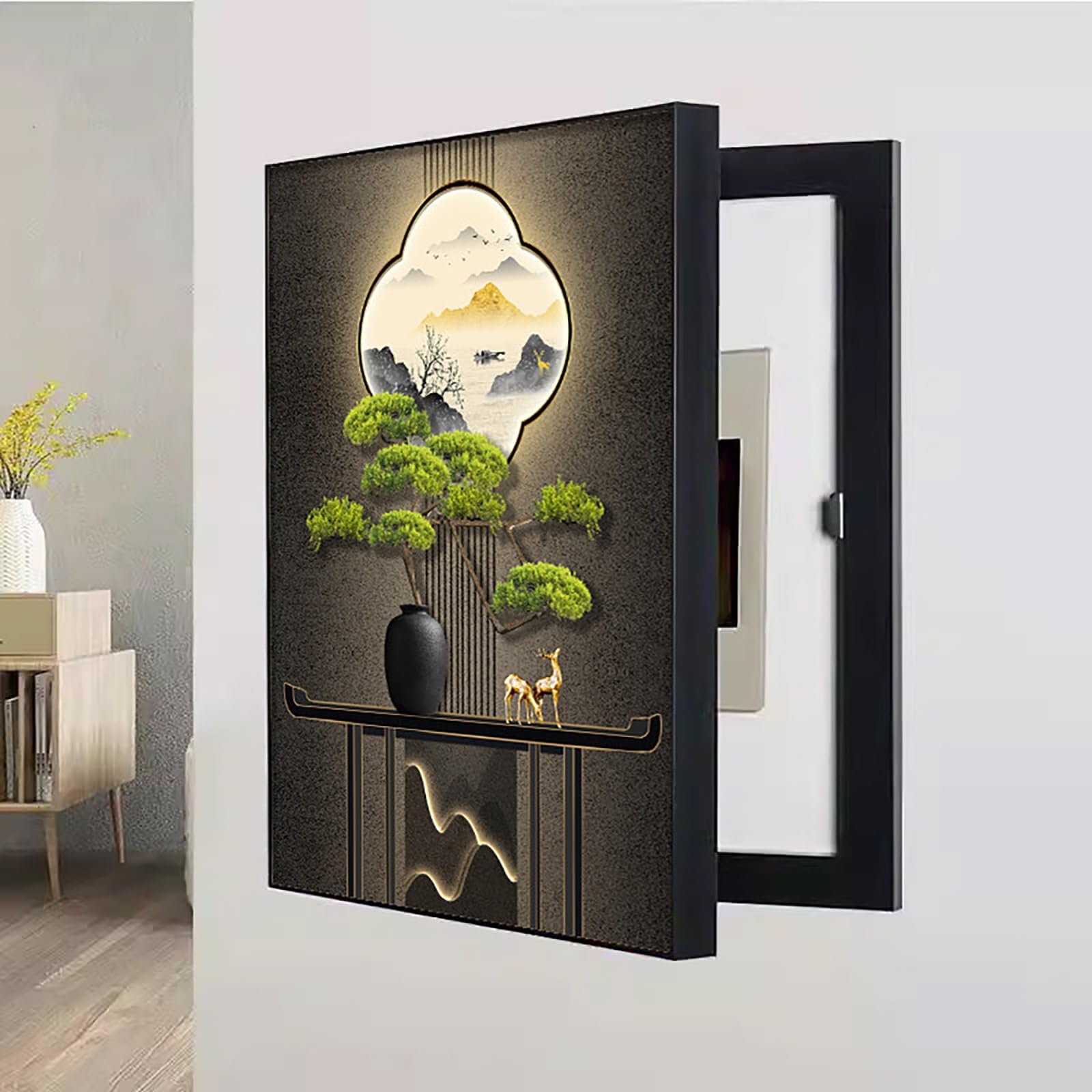 Boîte de commutation pour salon masquant le tableau électrique avec élégance