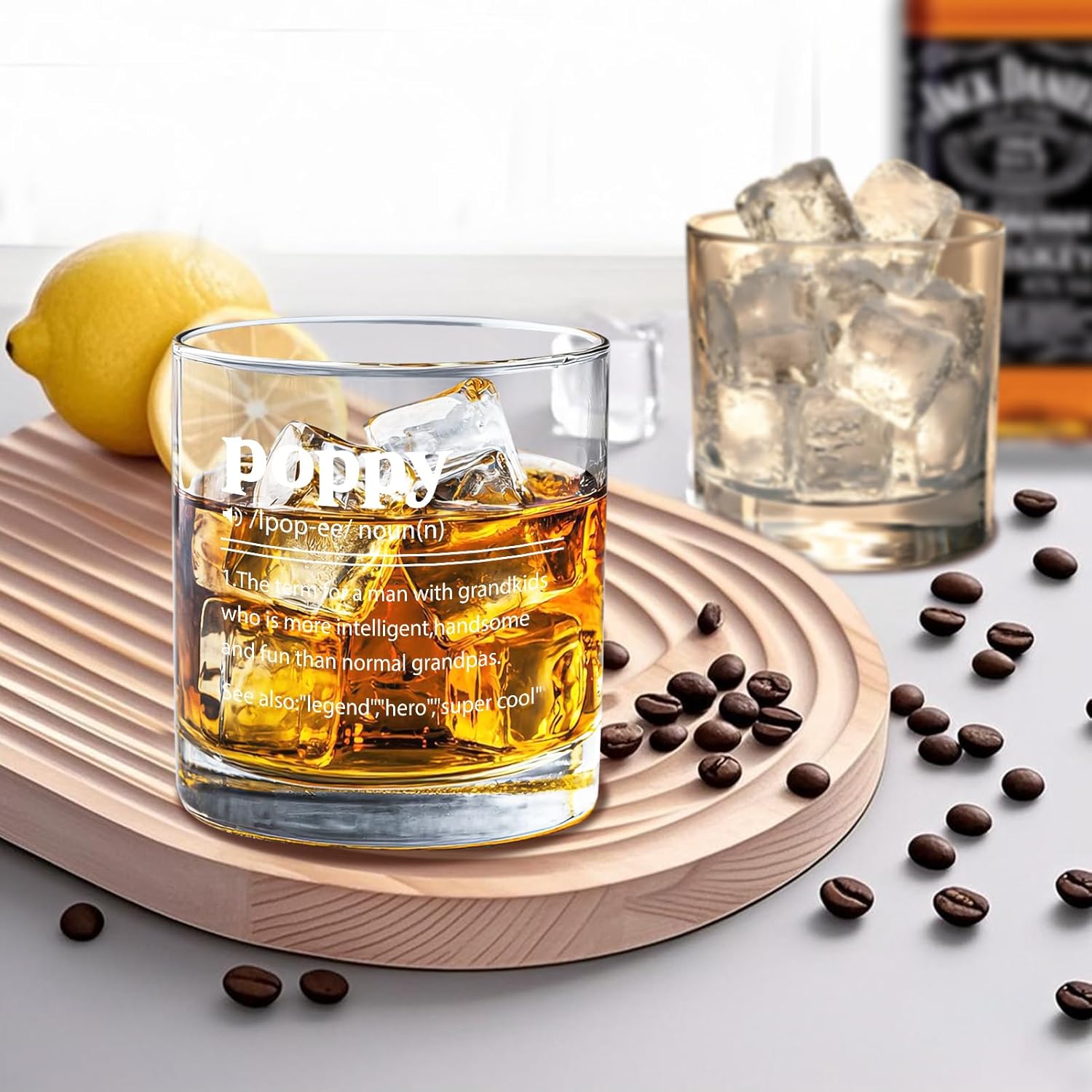 Poppy Definition Whiskey Glass, Grandpa Gifts for Men, Funny Poppy Gifts from Grandkids for Grandfather, Father's Day Birthday Christmas Gift for Grandfather New Grandpa, 10oz - Image 6