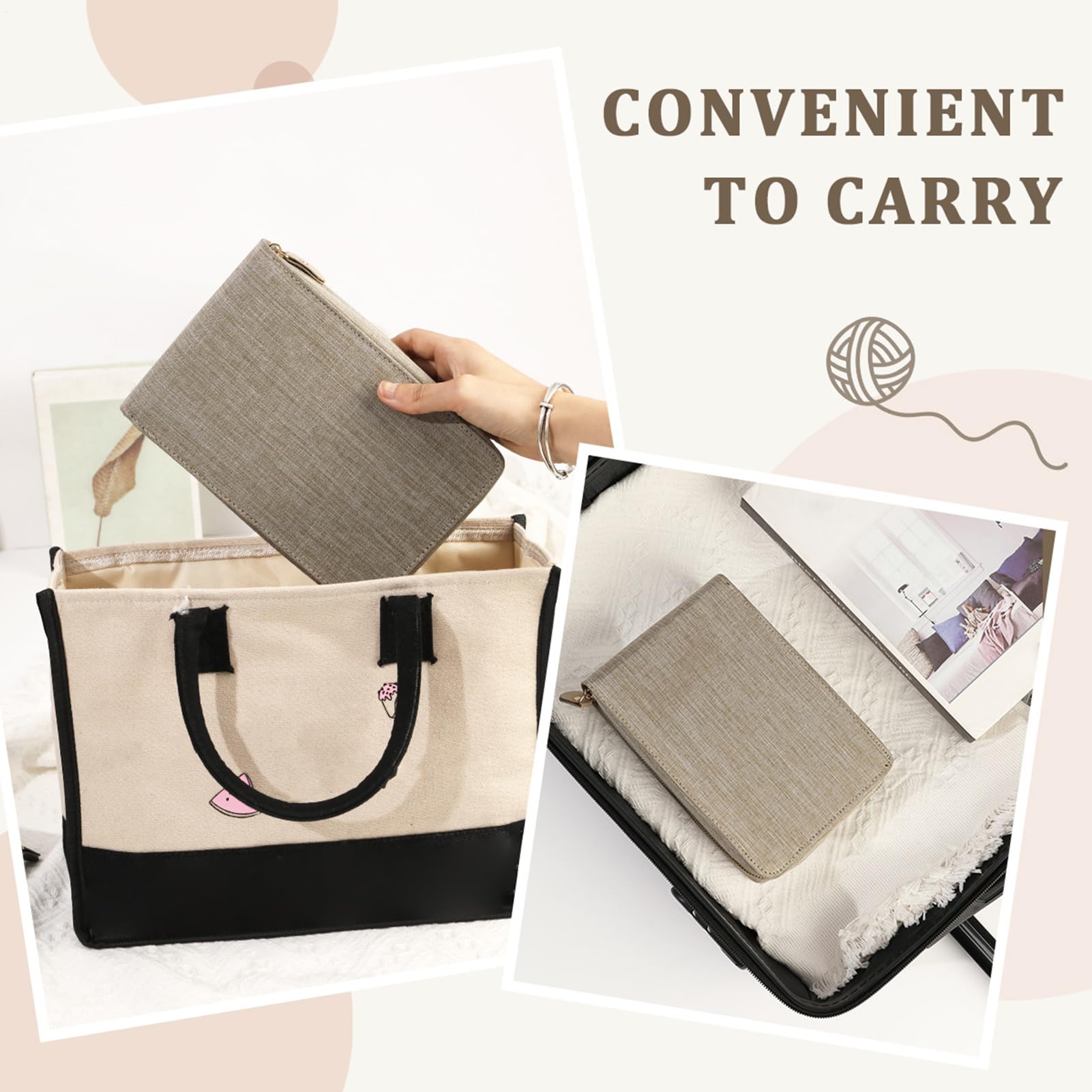 Estuche para agujas de tejer Bolsa portátil de viaje con cremallera