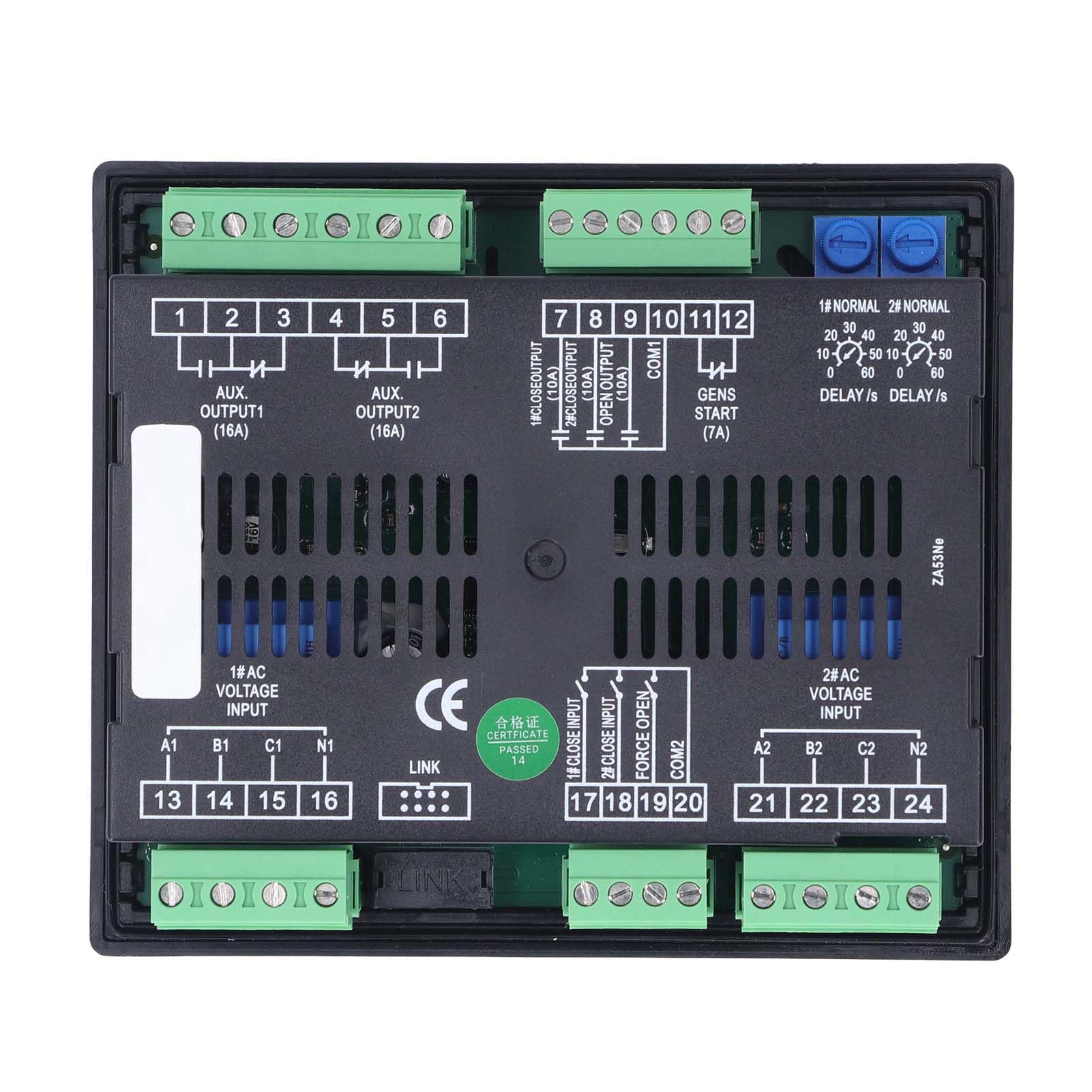 Aramox Controlador de Generador Generador ABS Controlador ATS AC170 a 277V Pantalla LCD Retroiluminada IP65 Conmutación de Potencia Dual para Paneles de Grupo Electrógeno Sistemas de Transferencia y