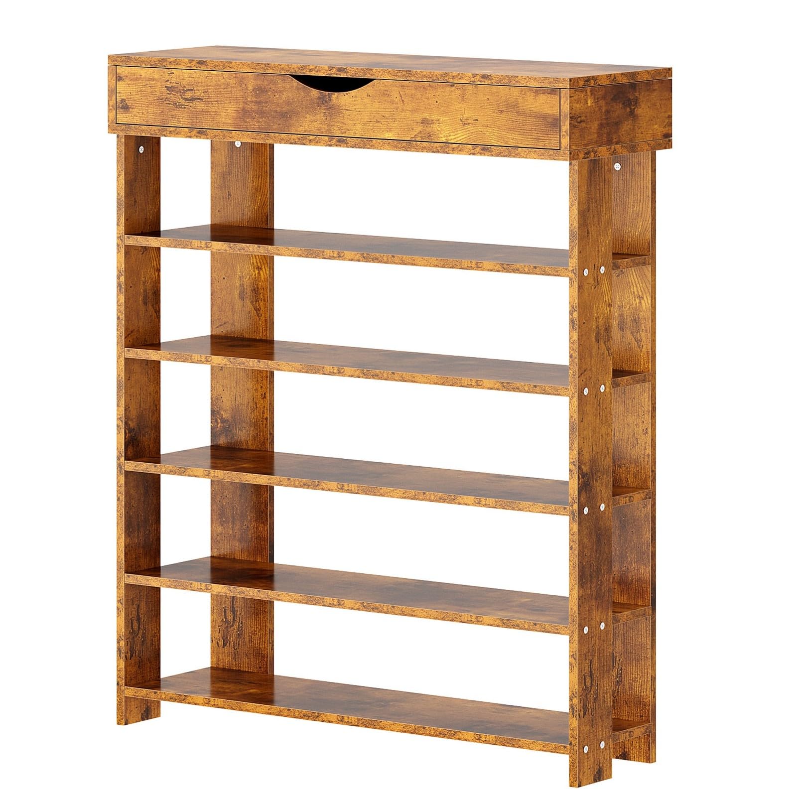 sogesfurniture Holz Schuhregal 5 Ebenen Schuhschrank Schuhablage Standregal Schuhständer für 20 Paar Schuhe, ideal für Diele, Flur, Treppenhaus, 75 x 30 x 94cm, Vintagebraun