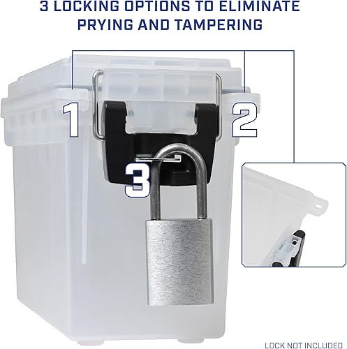Miniatura 5 de Sheffield 12635 Caja de almacenamiento de municiones, cajas de campo de .30 calibre apilables, resistentes al agua y al polvo, caja de