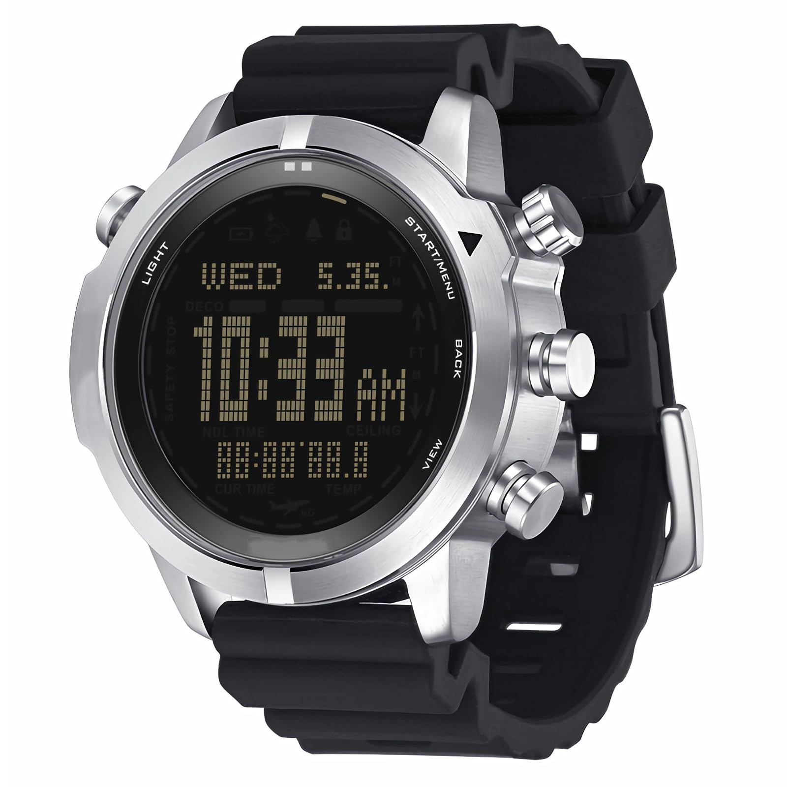 Reloj de buceo digital, relojes de computadora de buceo para hombre, relojes de buceo, relojes de pulsera para hombre con brújula, altímetro, barómetro, podómetro