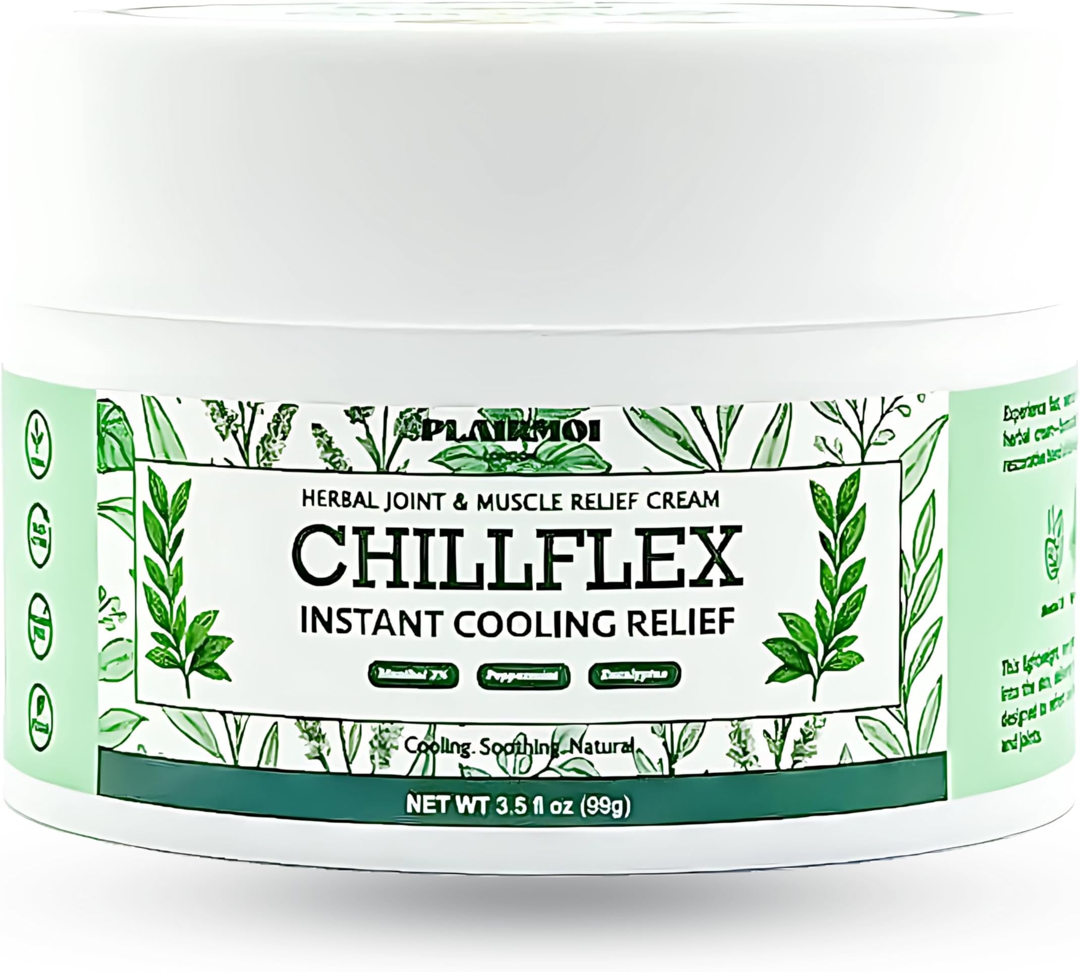 CHILLFLEX Pain Relief Gel for Muscle Aches, Joint Pain, Discomfort & Inflammation – Fast Acting, Cooling, Non-Greasy with 3% Menthol & Eucalyptus – 3.5 oz, 1-Pack
