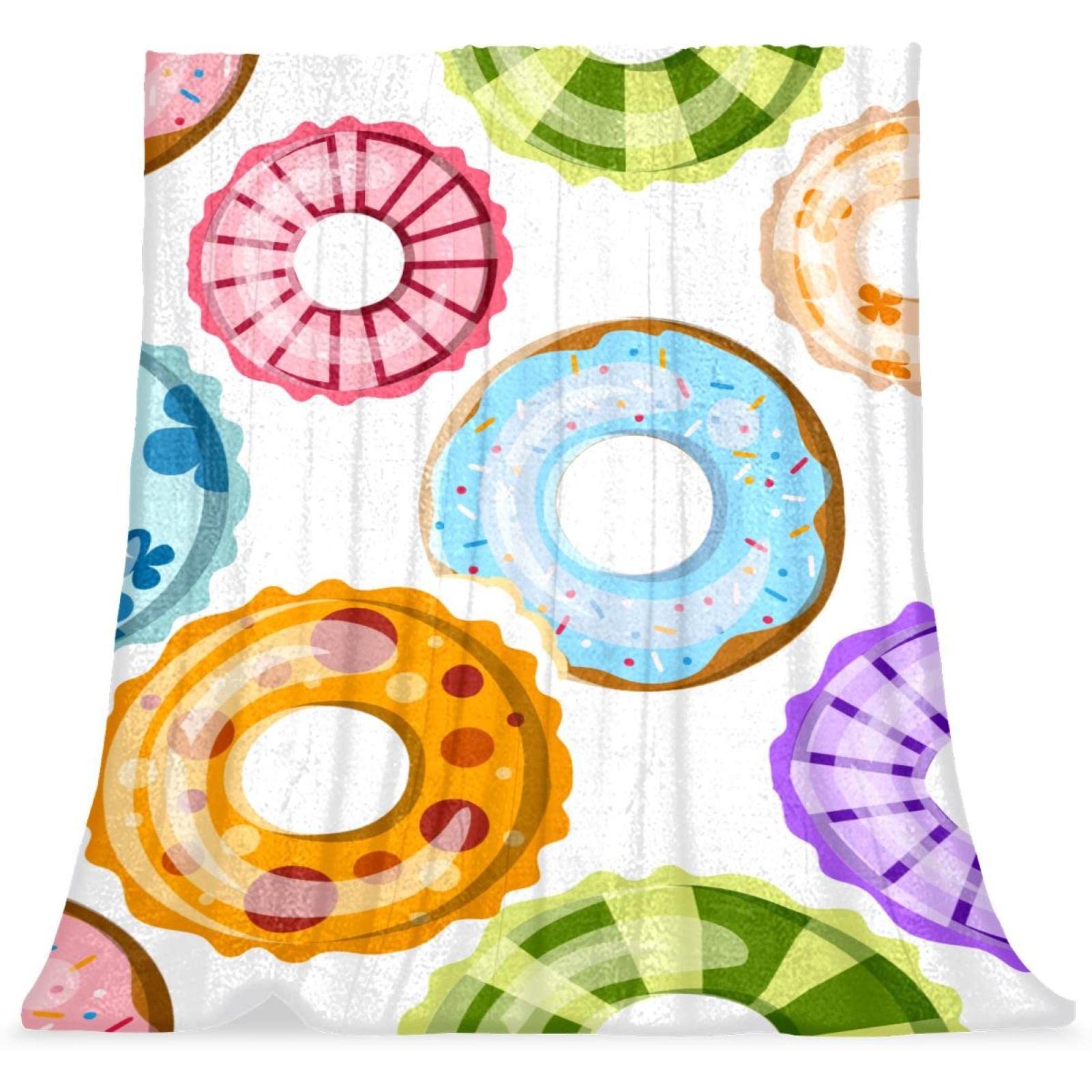 Couverture de lit enfant douce idée cadeau originale motif donut