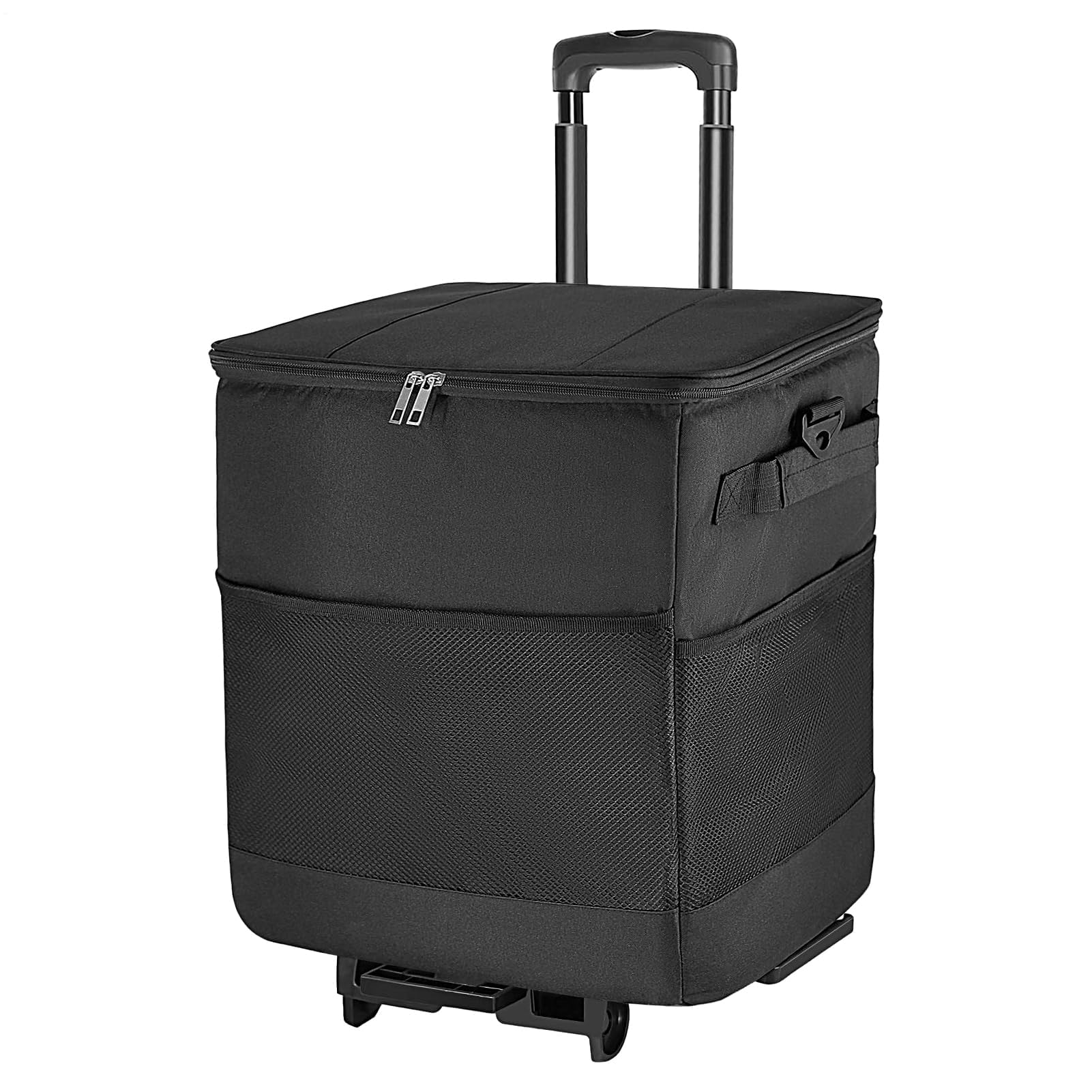 Borsa termica termica da 35 litri con fodera in alluminio, carrello portatile con ruote per viaggi, pesca, pranzo, picnic, feste, spiaggia, campeggio, patio, attività all'aperto