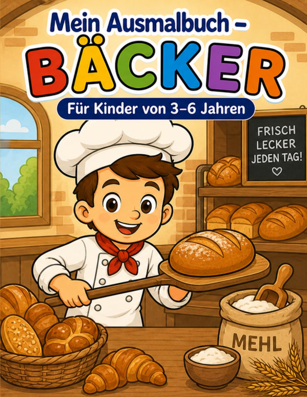 Mein Ausmalbuch - Bäcker: Für Kinder von 3-6 Jahren | Kreativer Malspaß rund um Backen und Bäckerei | Für Rechts- & Linkshänder geeignet (Mein Ausmalbuch - Berufe entdecken)