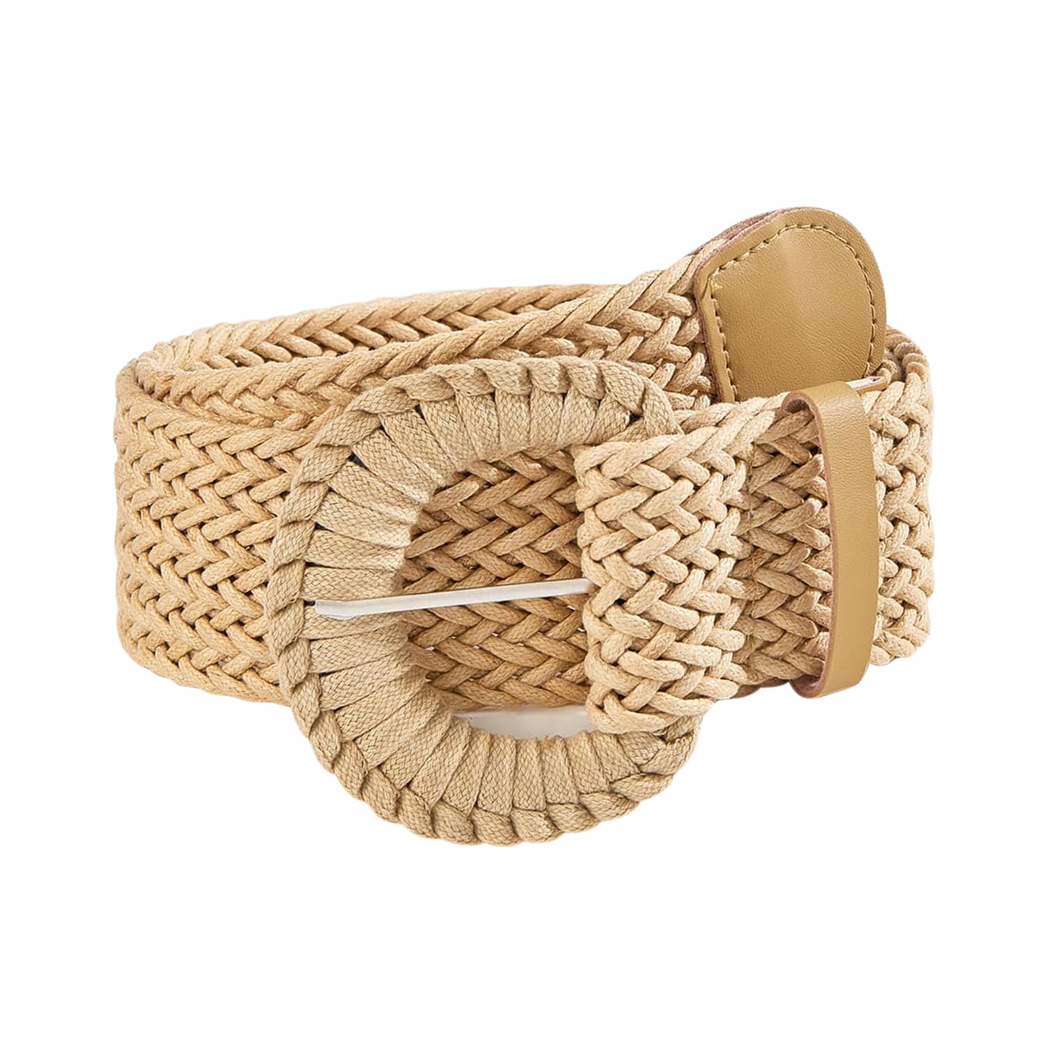 Gold Belt SANSTHS Braided Rattan Waist Belt Adjustable No-Hole