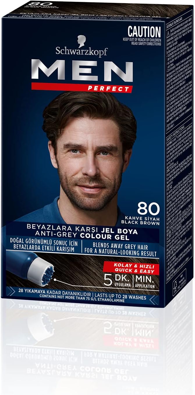 Schwarzkopf Men Perfect Saç Boyası 80 - Kahve Siyah, 80 Ml