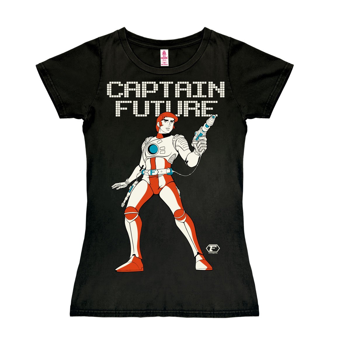 Logoshirt Fantascienza - Capitan Futuro T-Shirt Donna - Nero - Design Originale Concesso su Licenza