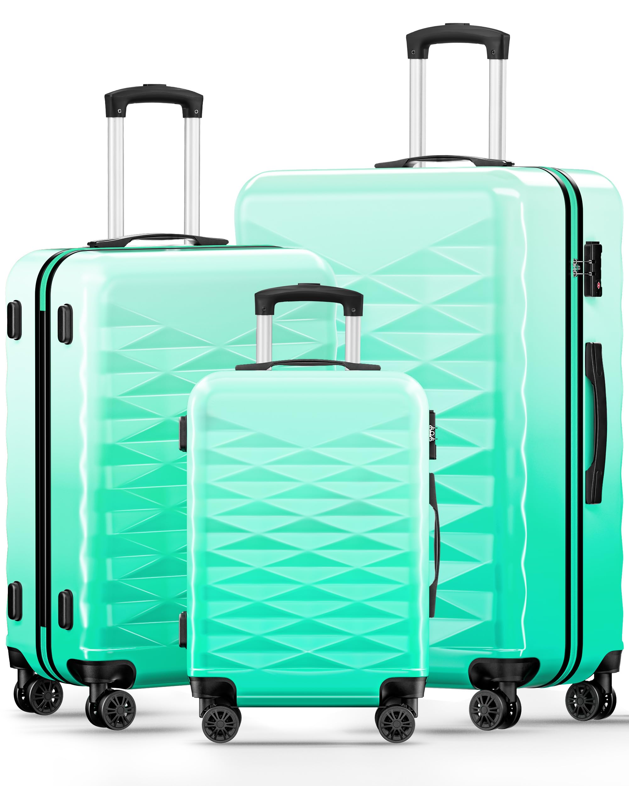 Suitour Luggage Set of 3,Hardside Lightweight Suitcase Sets with Spinner Wheels & TSA Lock,Luggage 3 Piece Set for Travel