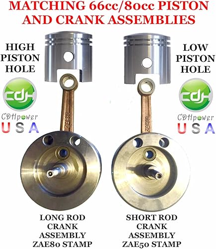 Miniatura 3 de CDHPOWER Kit de motor de motor de gas de 2 tiempos, juego de pistones de 66 cc/80 cc, para conjuntos de biela de biela más largos, bicicleta