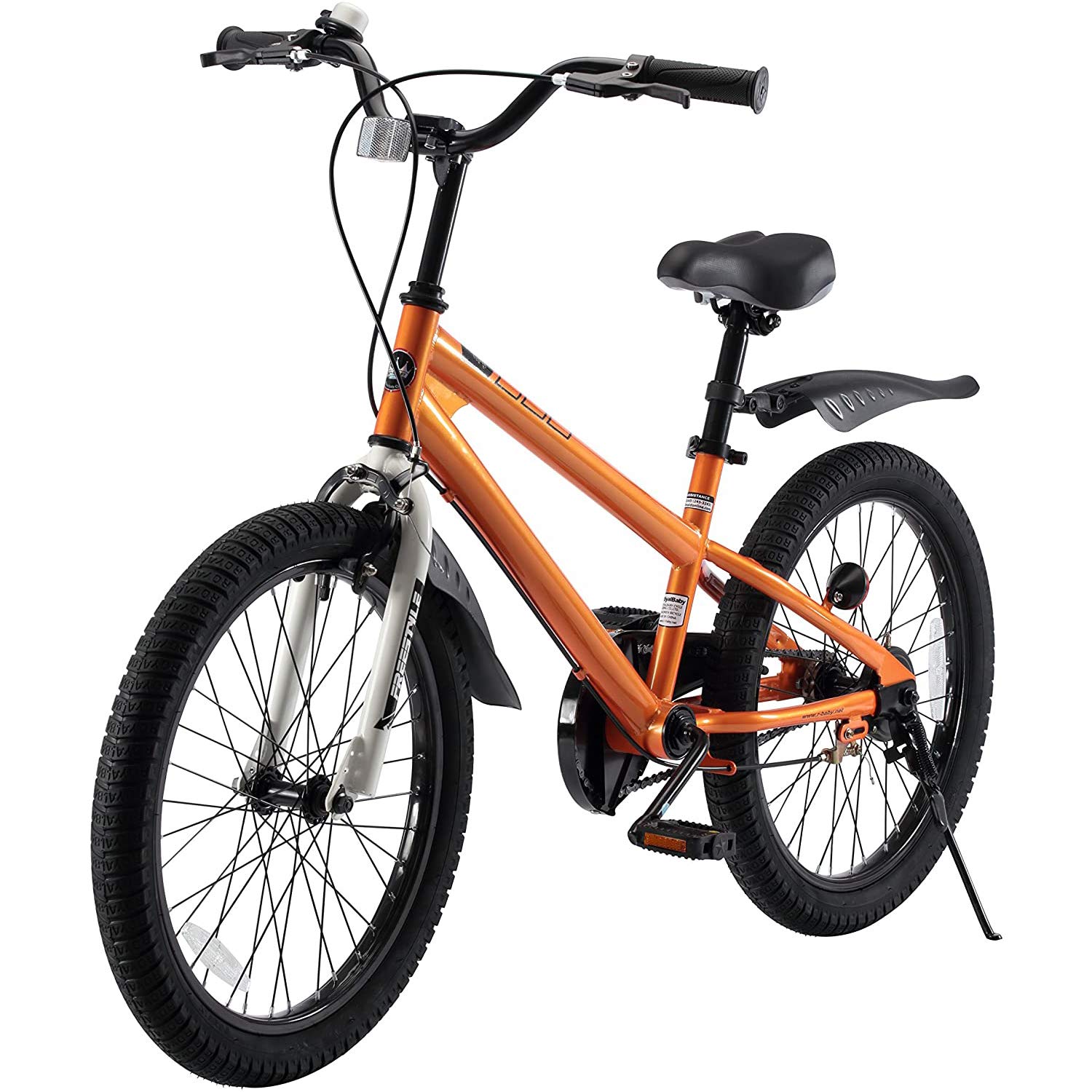 RoyalBaby Kids Bike Boys Girls Freestyle BMX Bicycle With Kickstand Gifts for Children Bikes 20 Inch Orange