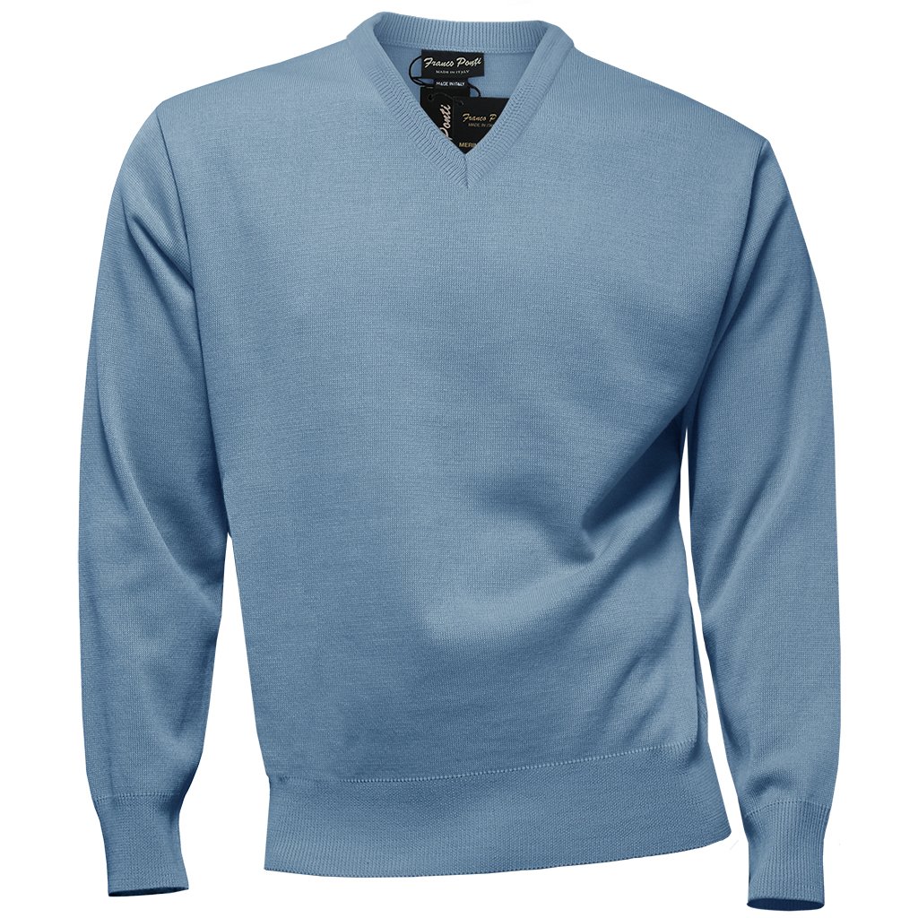 Gabicci Plain V-Neck Sweater (M, Sky)