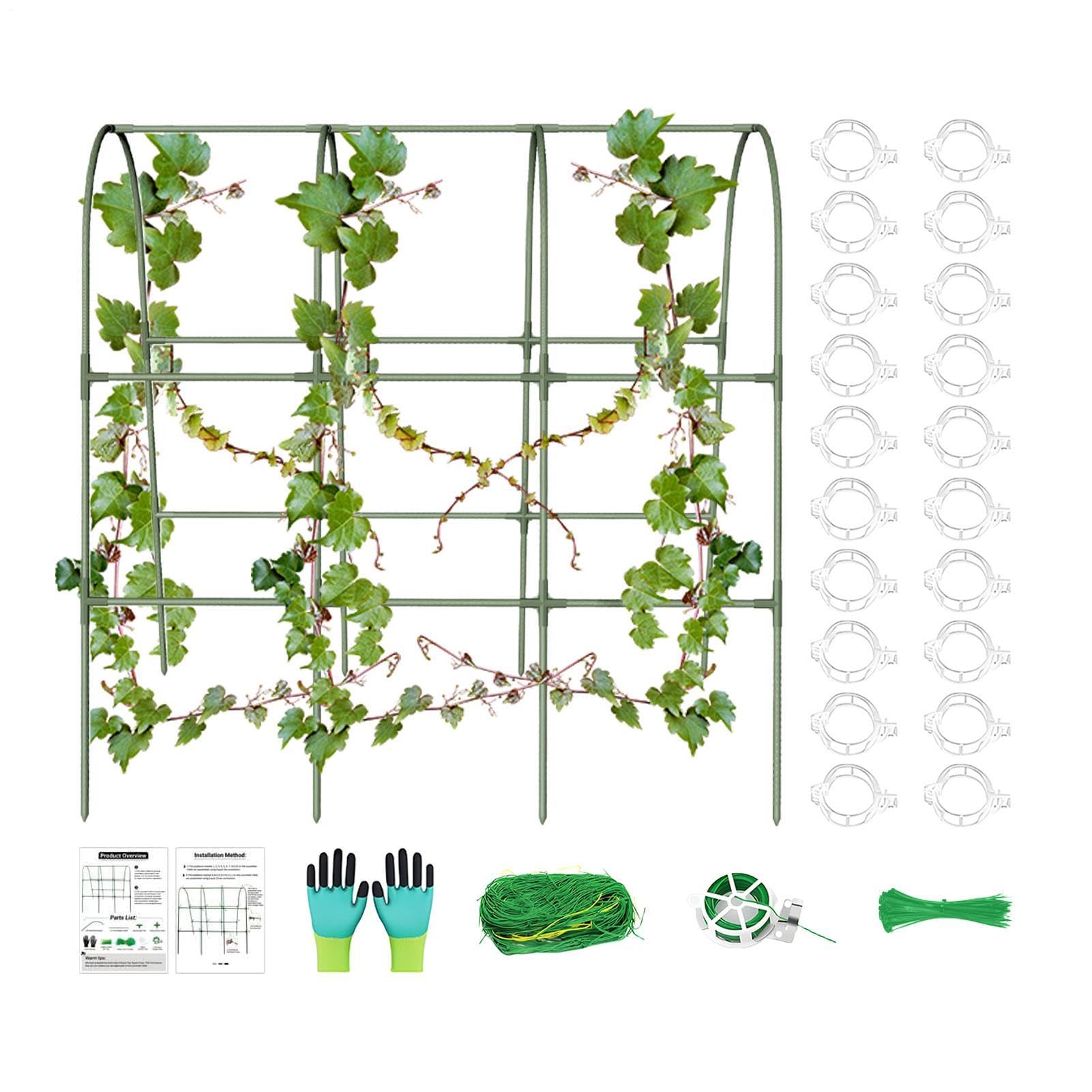 Enrejado Para Pepinos Metálico Resistente Con Forma De U | Enrejado vegetal para plantas trepadoras Para berenjena, guisante, uva, flores, calabaza, cultivo en invernadero y