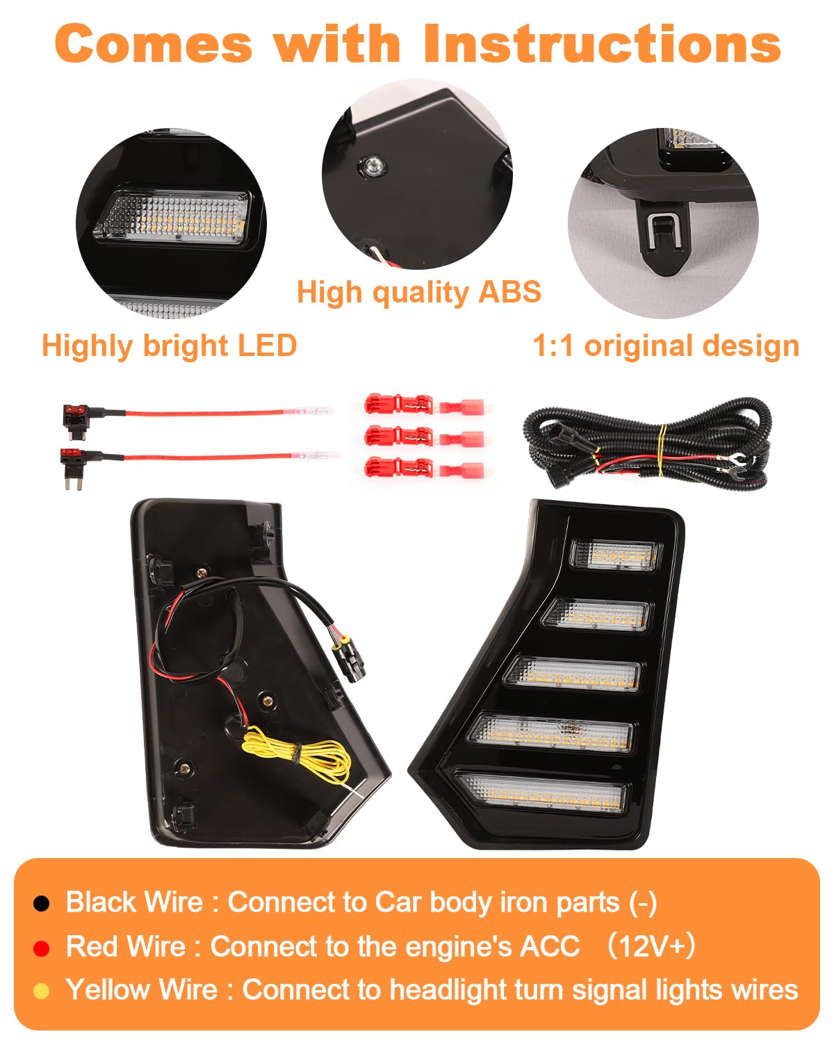 Fancemot LED Daytime Running Lights (DRL) LED Turn Signal