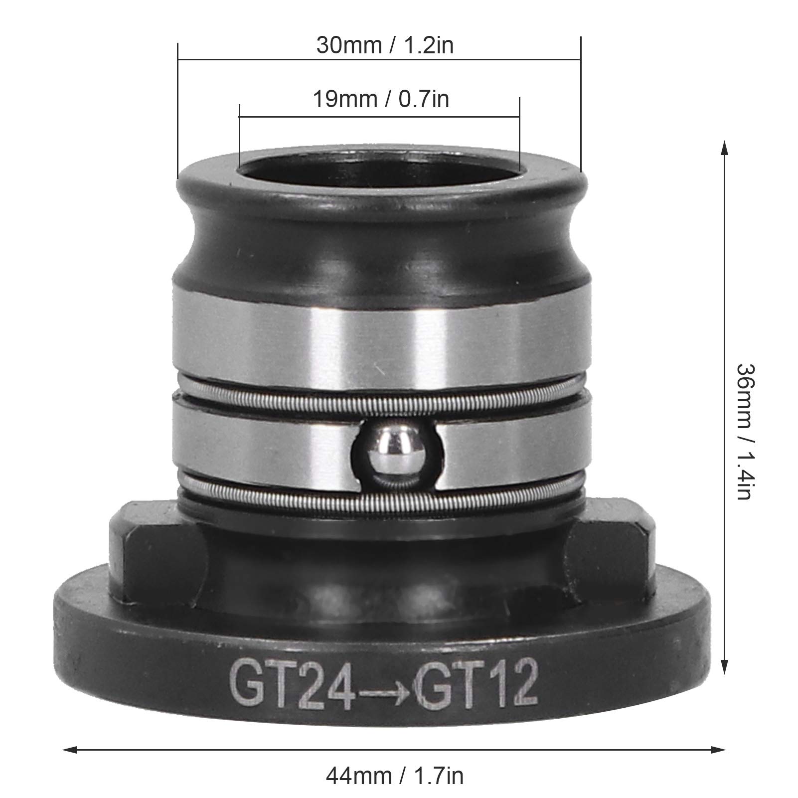 ANKROYU Tapping Collet Adapter, High Speed Steel Tapping Adapter, Versatile CNC Lathe Combo, GT24 to GT12 Adapter for Tapping Processing