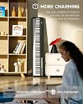 Donner Digital Piano Keyboard Velocity-Sensitive 88 Keys with Removable Piano Stand, Compact Beginner Home Electric Piano with Split Mode, LED Digital Tube for Display, and Triple Pedal DEP-08