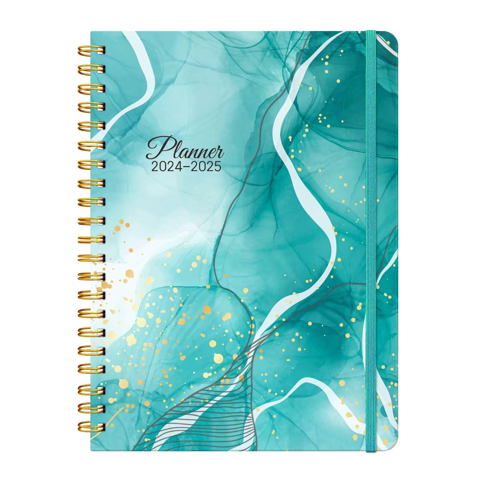 Lonely Oak Planner 2024-2025 Academic Year, A5 Monthly Weekly Planner from JUL.2024 to JUN.2025, Student and Teacher Agenda Planner with Tabs, Elastic Closure and Inner Pocket(AEGEAN BLUE)