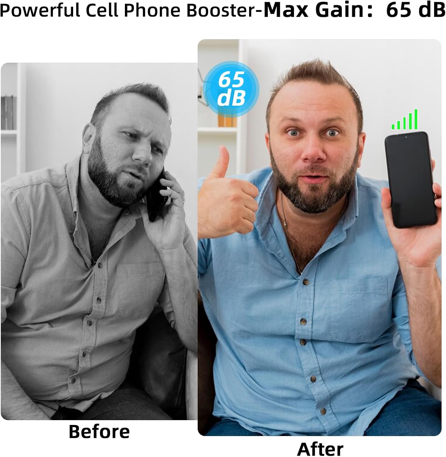 Cell Phone Booster for All U.S Carriers | Boosts 5G 4G LTE 3G | Cell Phone Signal Booster for Home and Office | Up to 3000Sq Ft | | (Dark)