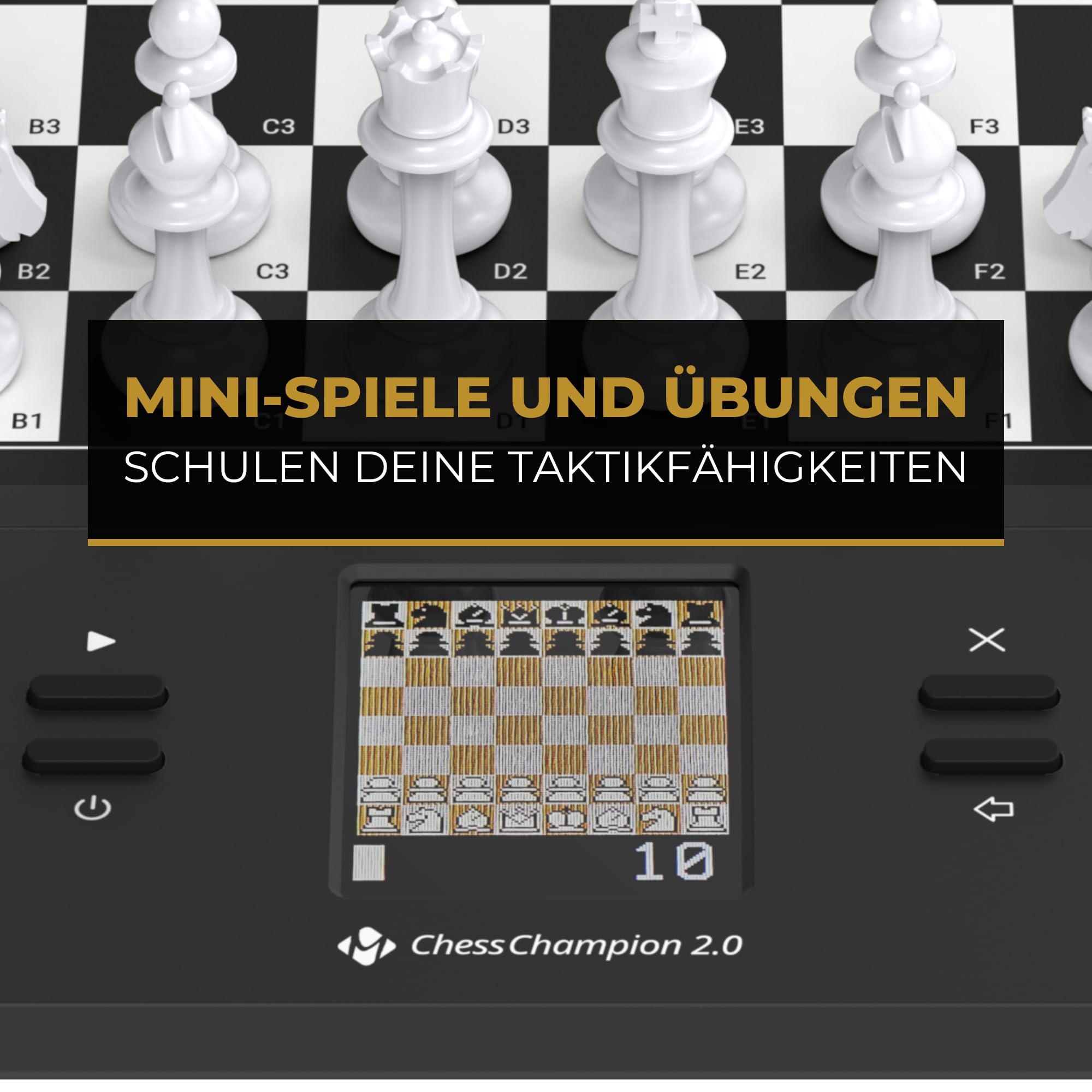 Millennium M808 ChessChampion 2.0– Dein Smarter Schachtrainer mit Tipps, Zugvorschlägen & Mini-Spielen – Perfekt für Einsteiger & Anfänger jeden Alters, 21cm Spielfläche