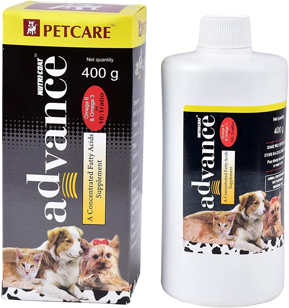 BTkviseQat PETCARE Nutricoat Advance Concentrated Fatty Acids Supplement 400 Gram, Liquid