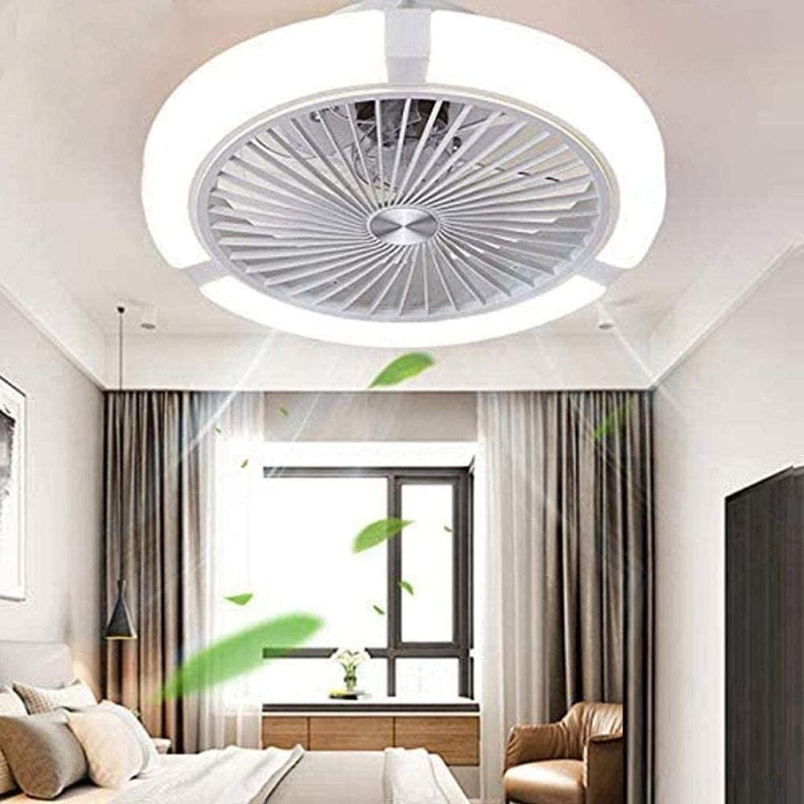 Plafonnier à ventilateur invisible 48W dimmable avec télécommande 45cm - 8