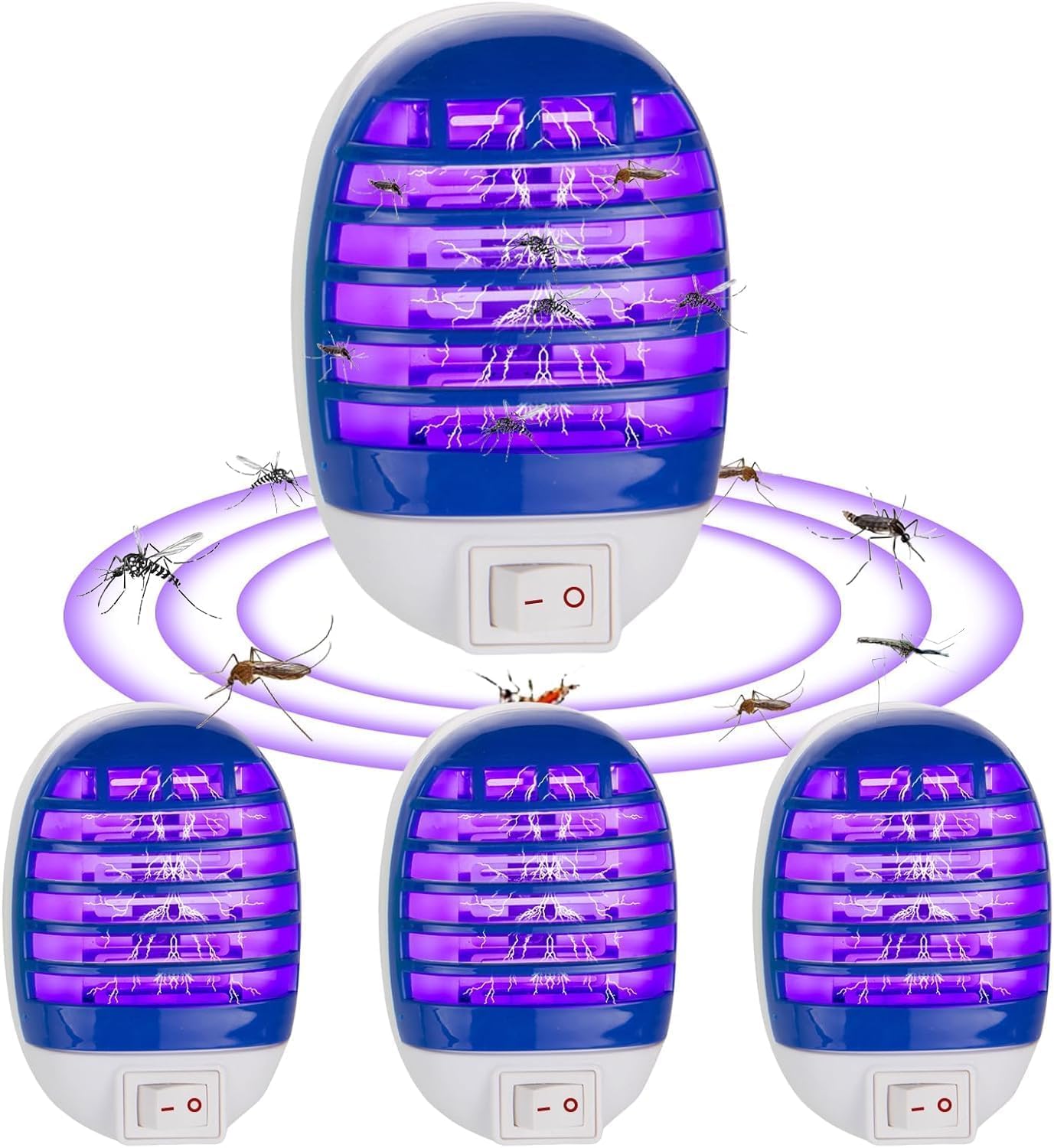 Bug Zapper Indoor, 4 Pack Fly Trap Zapper Mosquito Killer Lamp, Electric Mosquito Zapper with UV Lamps, Insect Pest Killer for Indoor Moths, Flies, Mosquitoes — image 1