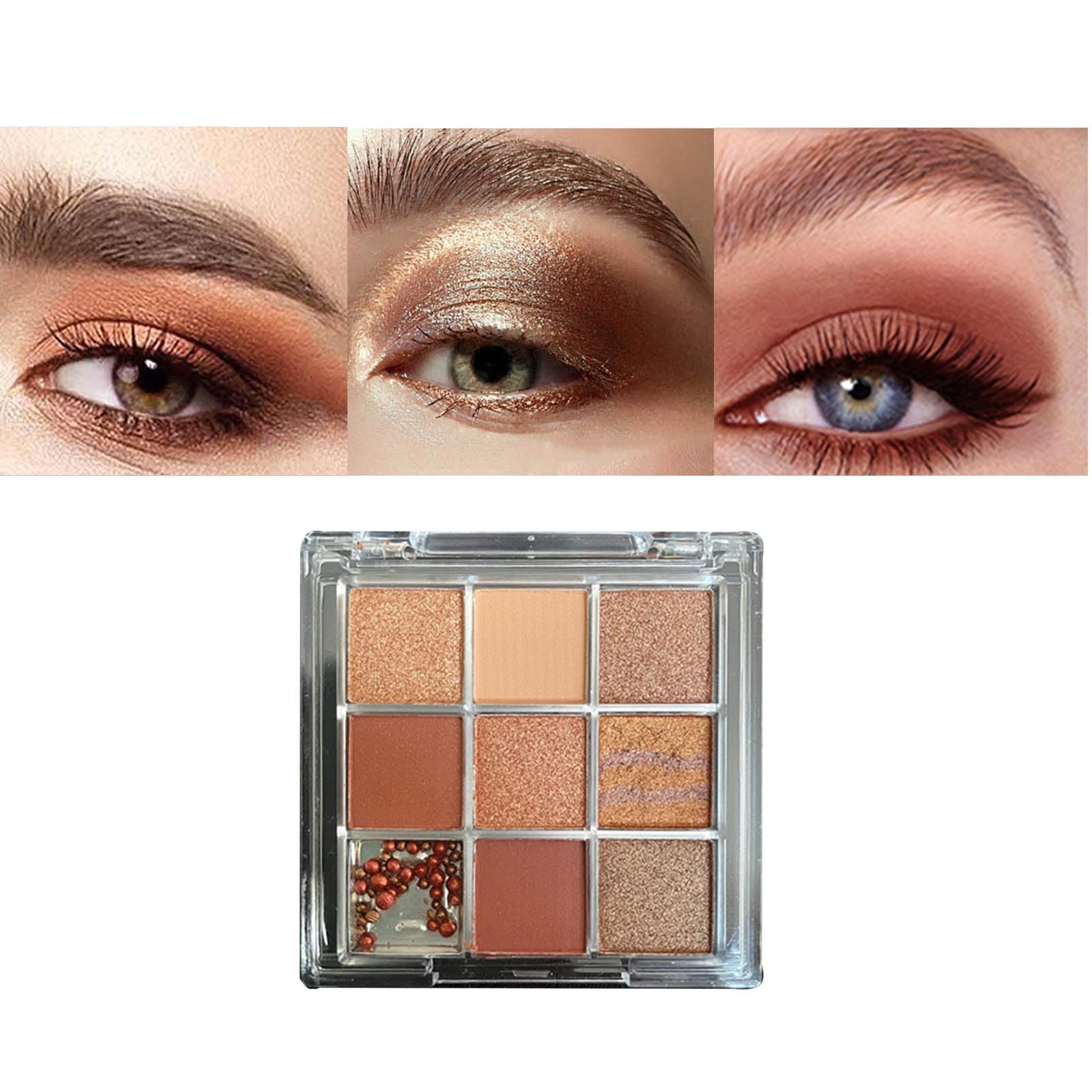 Pink White Rose Red Brown Sky Blue eyeshadow Palette 9 Color Hypoallergenic eye shadow Palettes (Dark Brown #5)