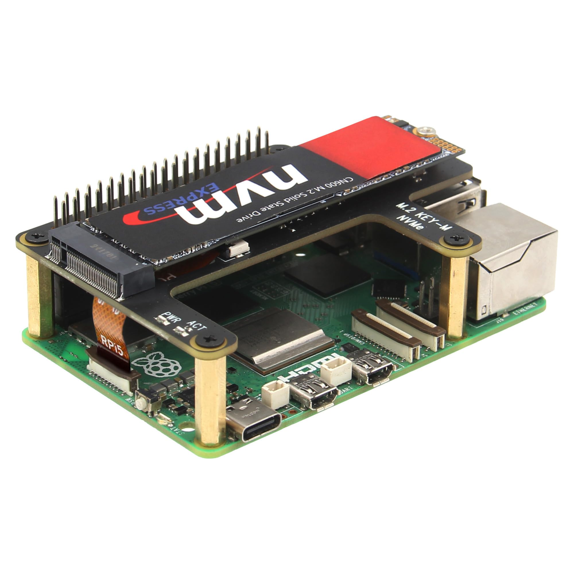 Amazon.com: Geekworm X1015 PCIe to M.2 HAT Key-M NVMe SSD Shield