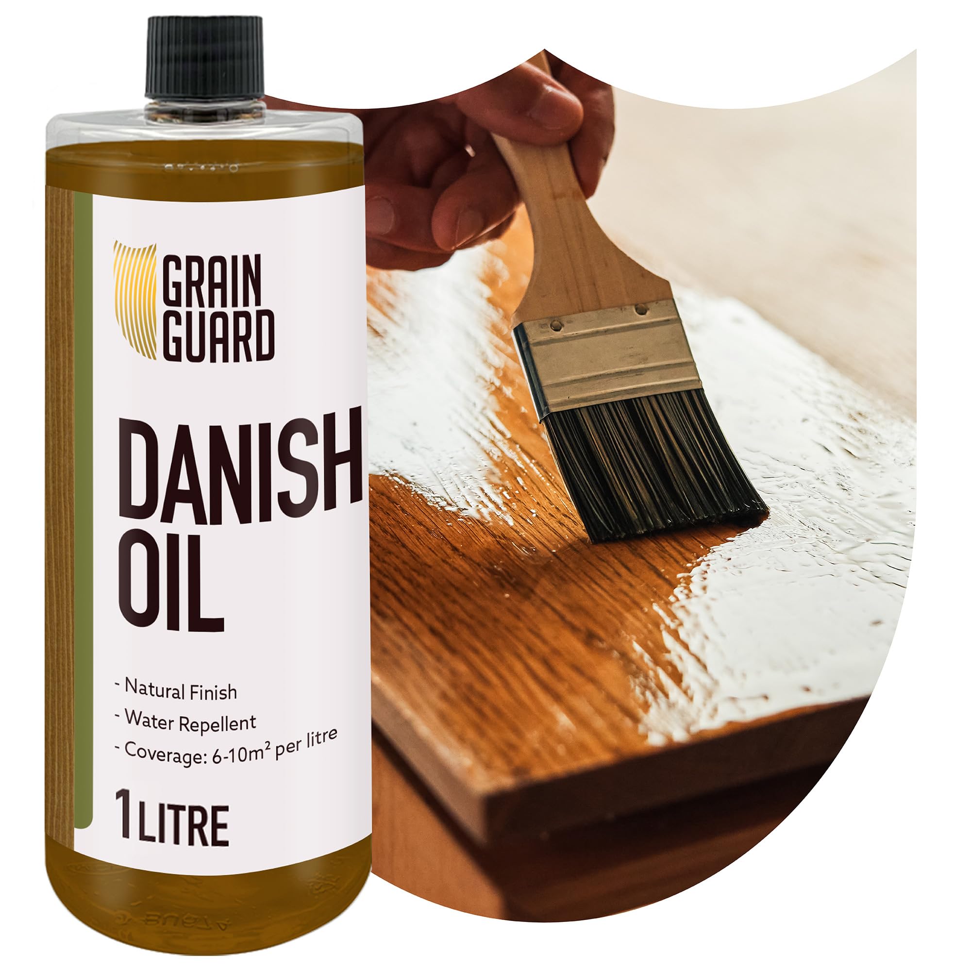 GRAIN GUARD Danish Oil 1L – Natural Satin Wood Finish | Penetrating Danish Oil for Furniture, Worktops & Doors – Seals, Protects & Enhances – Interior & Exterior