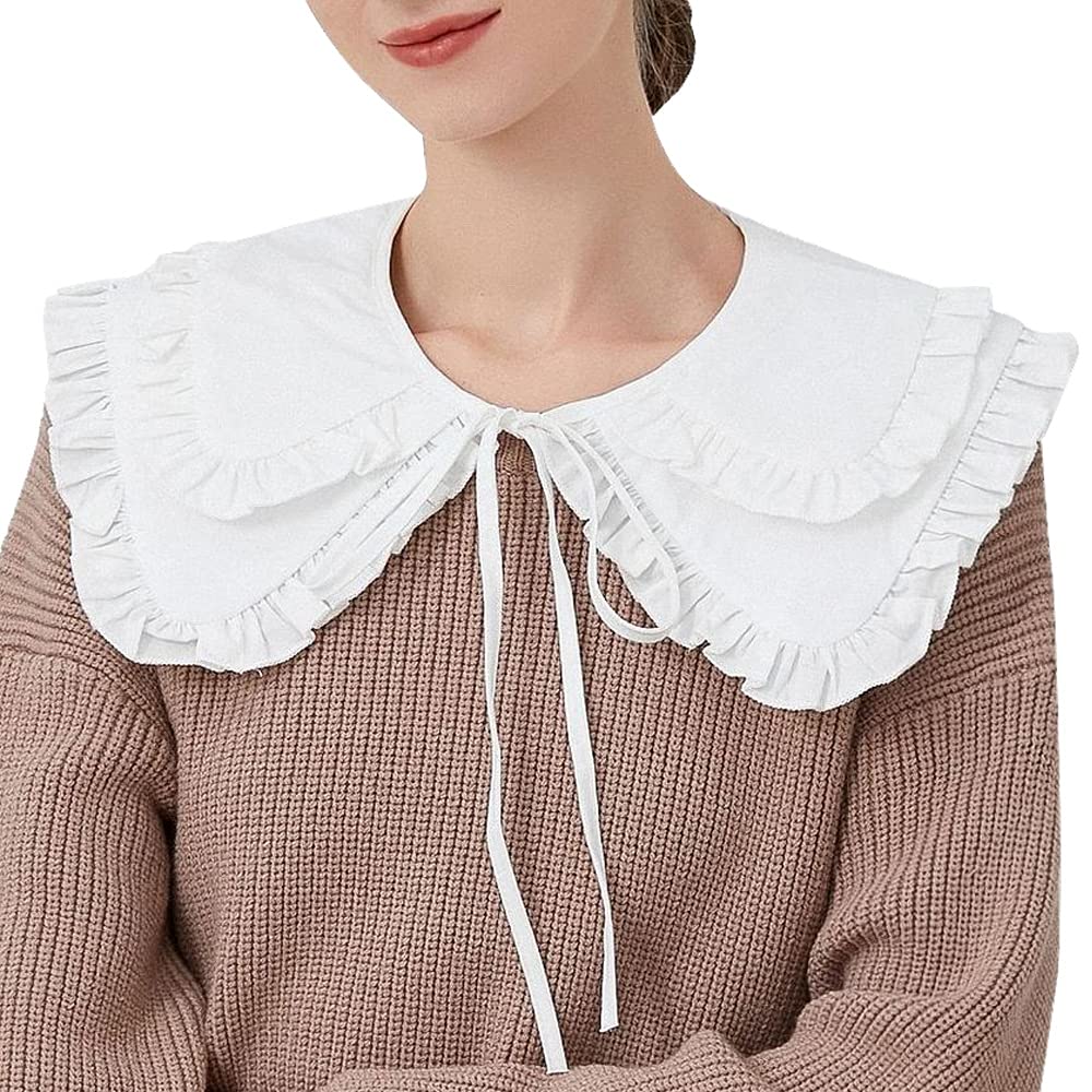 LoudSung Fake Collar Detachable Blouse False Collar Half Shirts Collar Little Shawl Top Elegant for Women Girls
